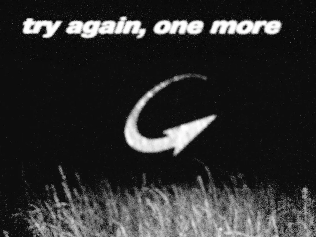 Arrow looping over a dark field